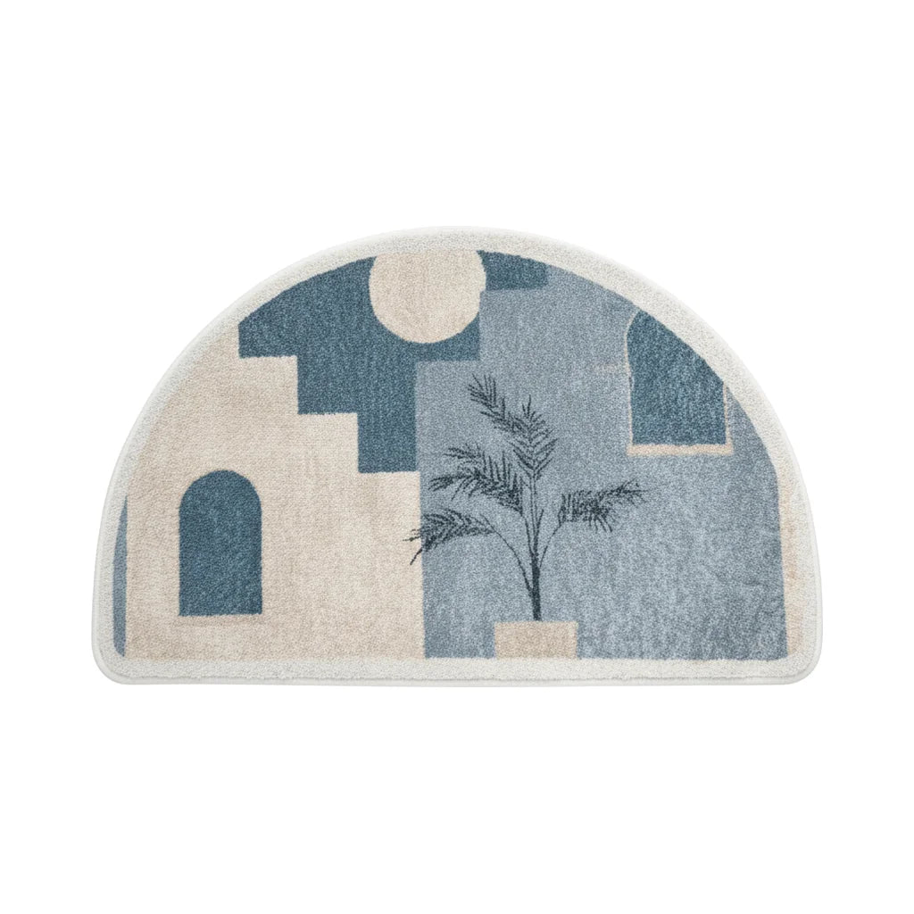 Tapis De Bain Demi Lune Bleu
