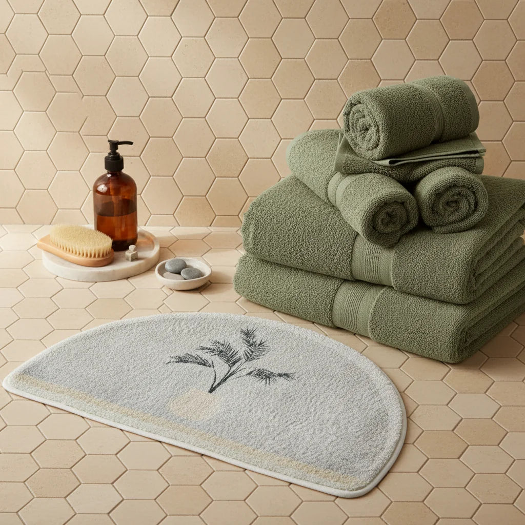 Tapis De Bain Demi Lune Gris