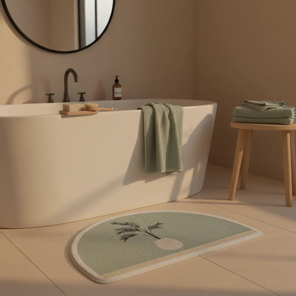 Tapis De Bain Demi Lune Gris