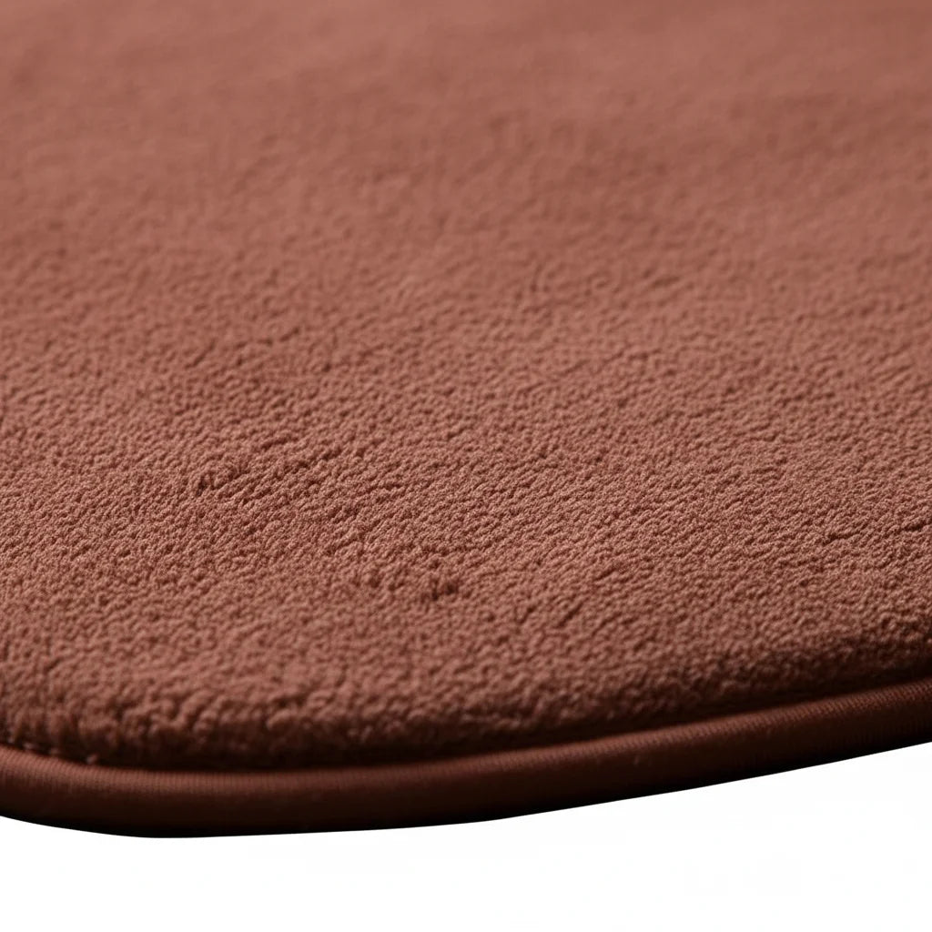 Tapis De Bain Demi Lune Microfibre Marron Chocolat