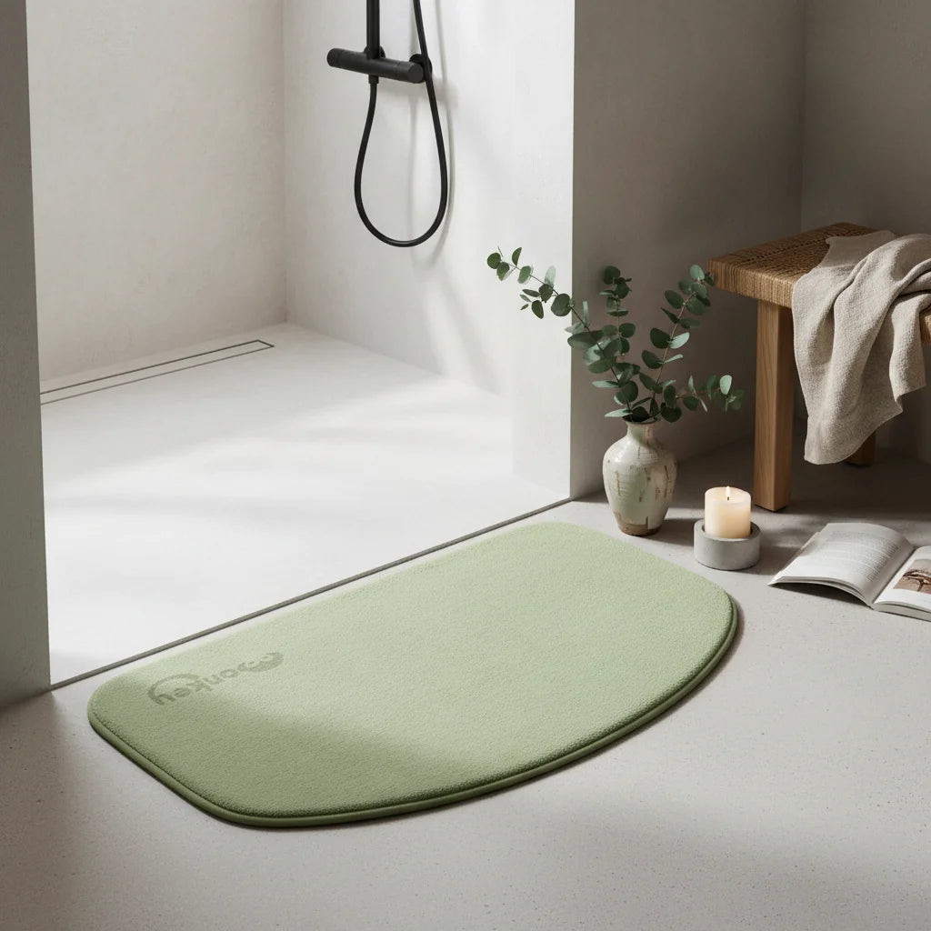 Tapis De Bain Demi Lune Microfibre Marron Chocolat