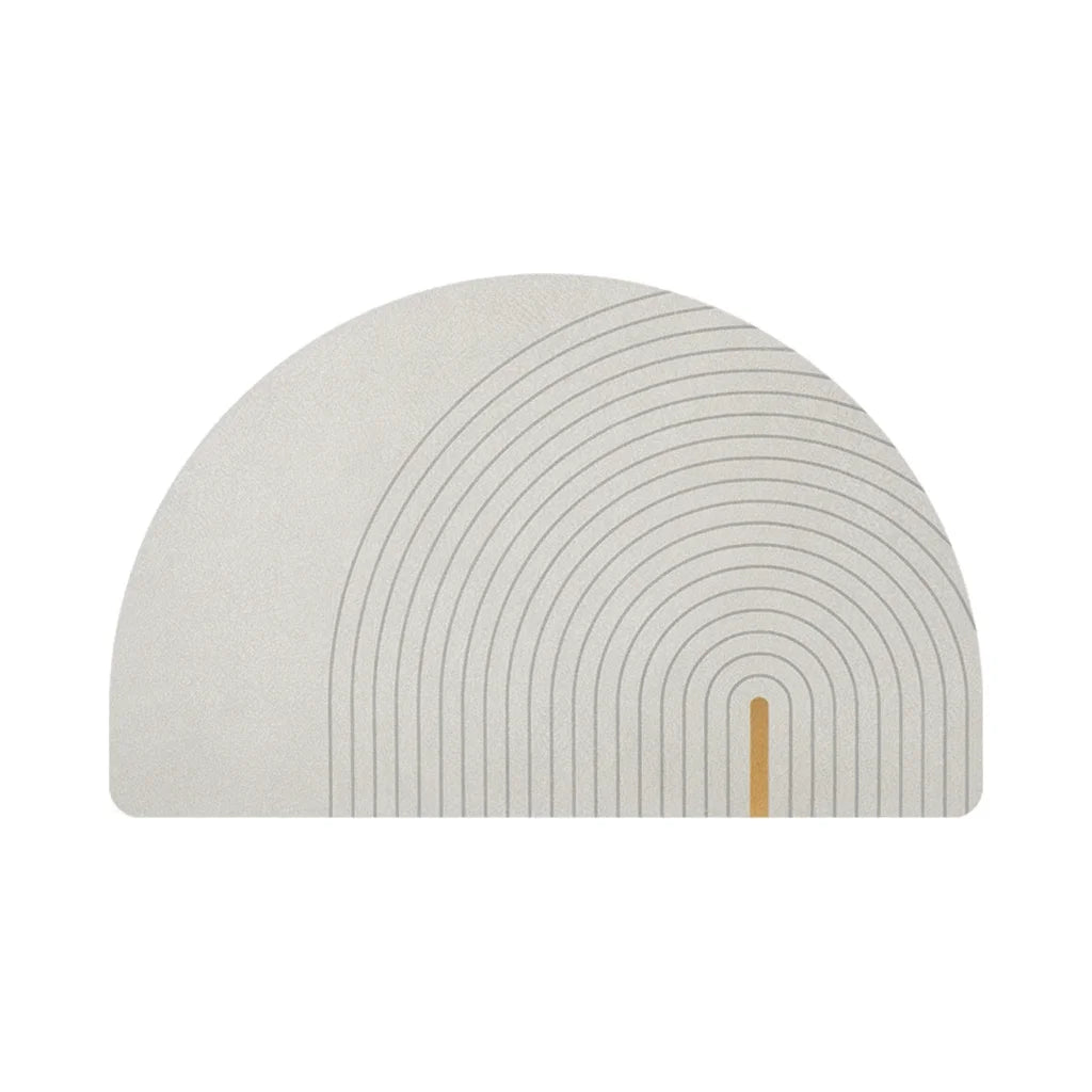 Tapis de Bain Demi Lune Mousse Absorbante Blanc Nuage