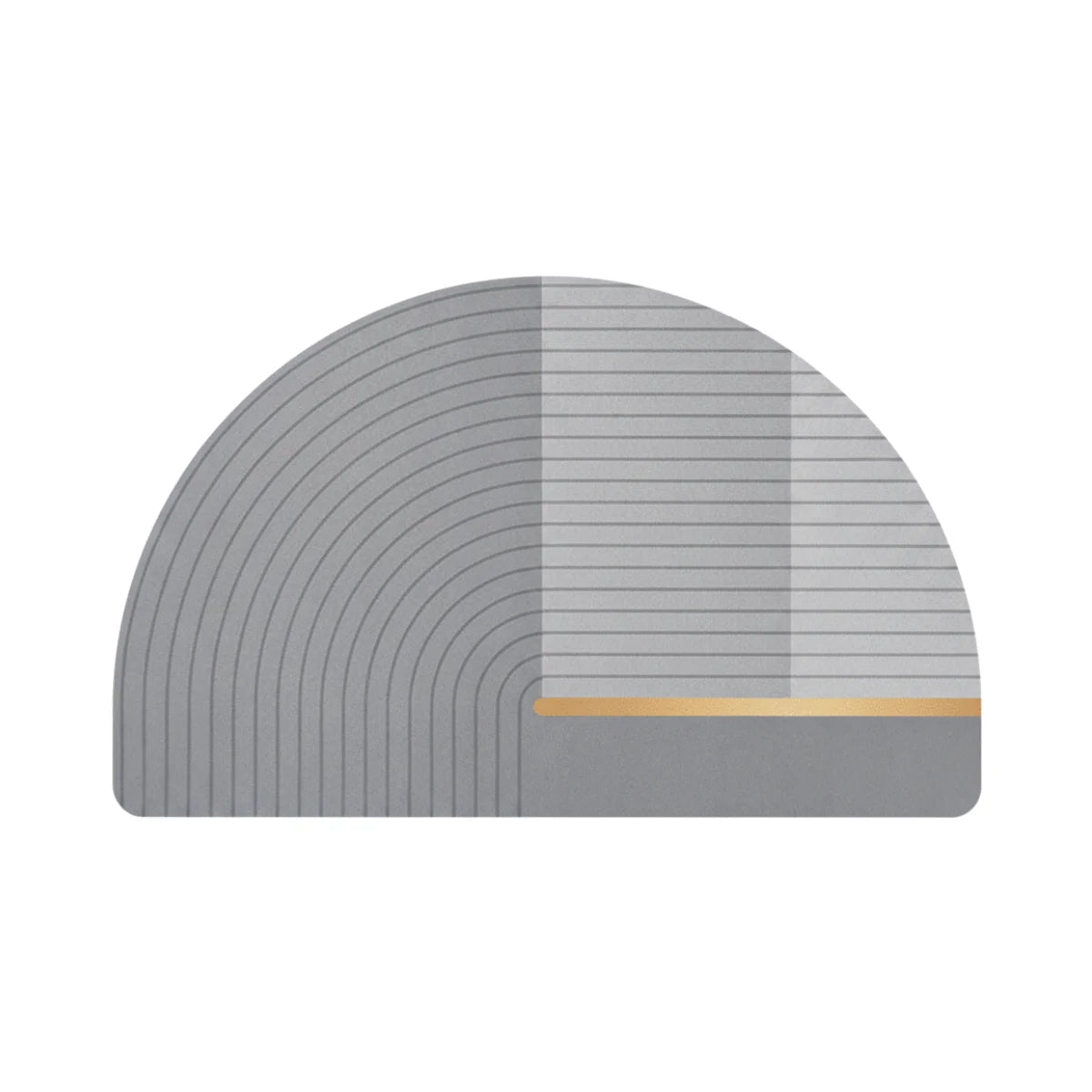 Tapis de Bain Demi Lune Mousse Absorbante Gris Perle