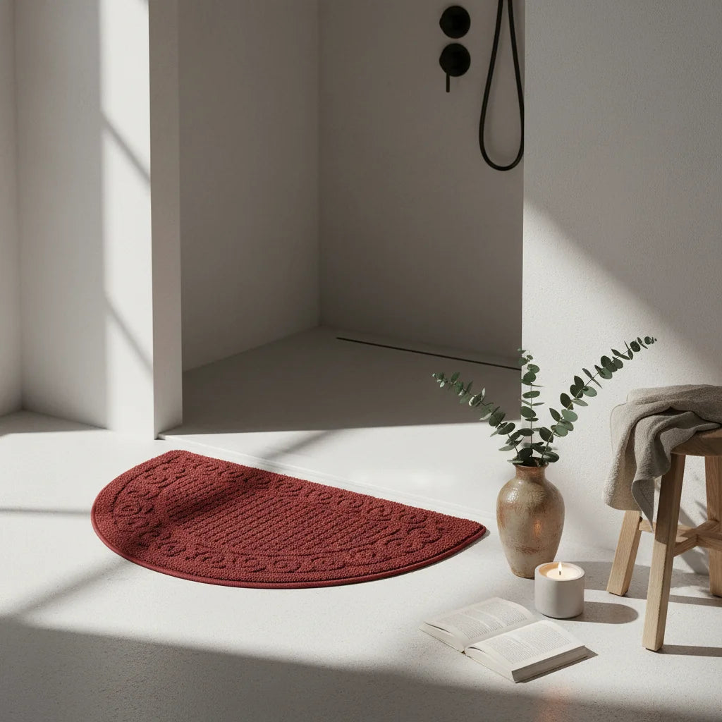 Tapis de Bain Demi Lune Rouge