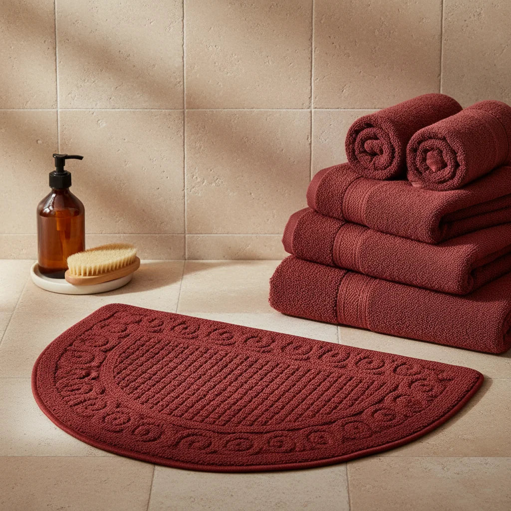 Tapis de Bain Demi Lune Rouge