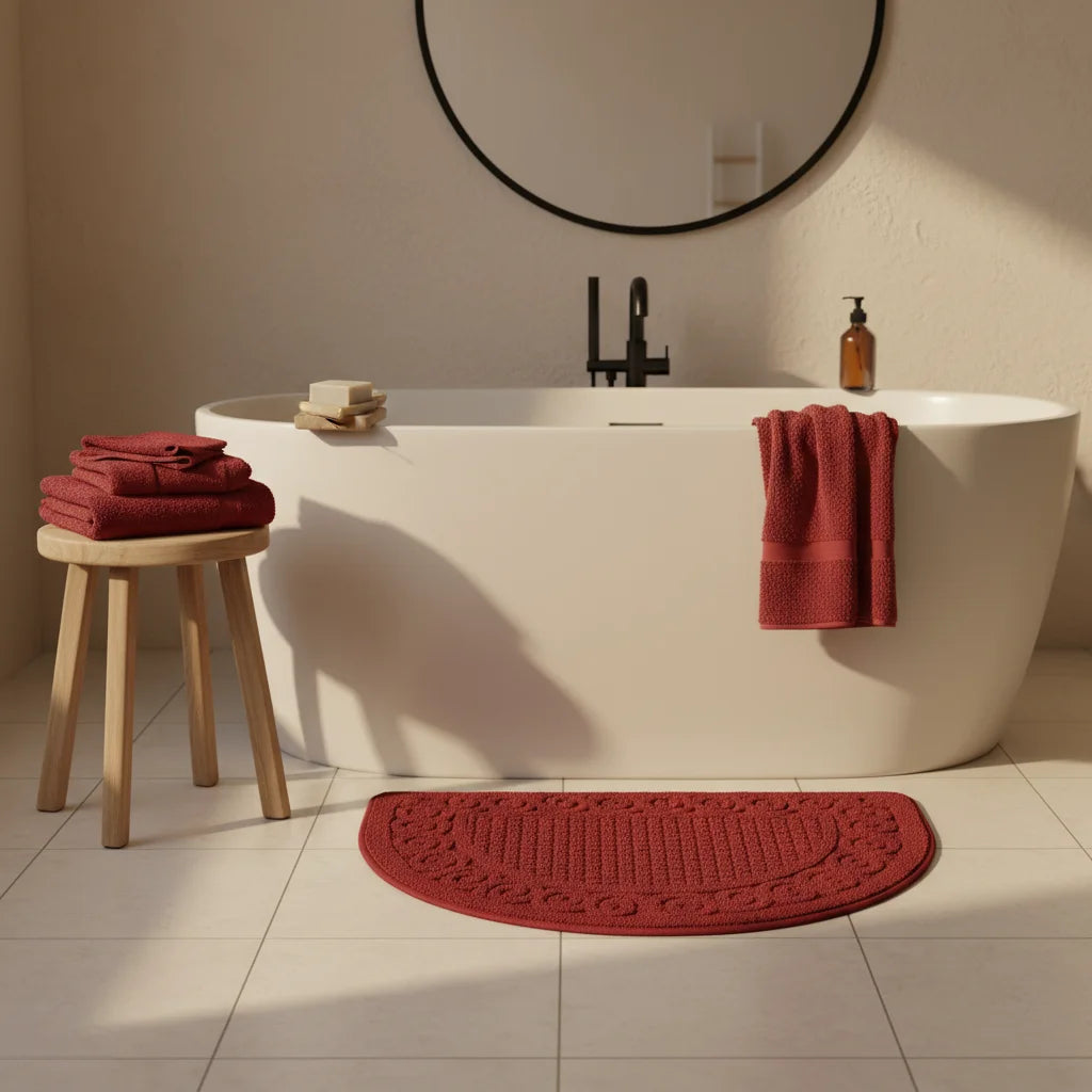 Tapis de Bain Demi Lune Rouge