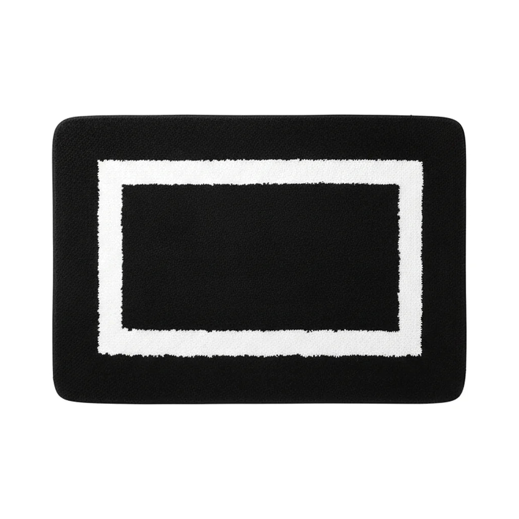 Tapis De Bain Design Noir Et Blanc