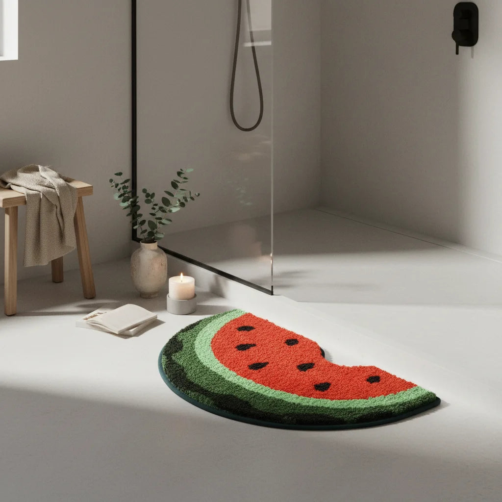 Tapis De Bain Design Original Pastèque Fraîche