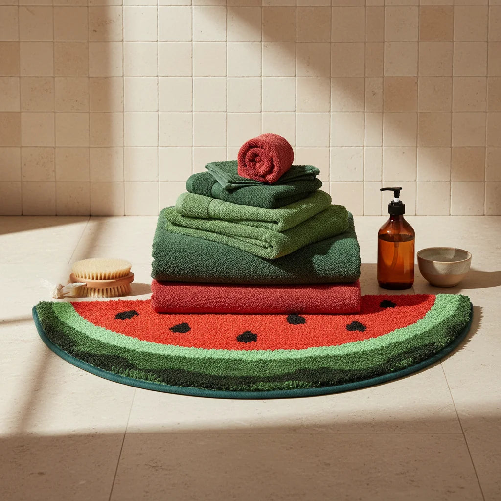 Tapis De Bain Design Original Pastèque Fraîche
