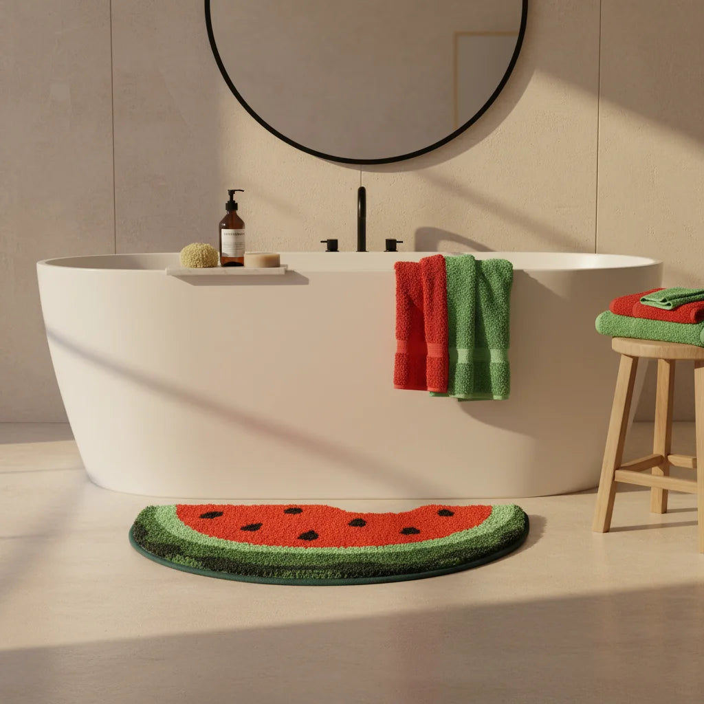 Tapis De Bain Design Original Pastèque Fraîche