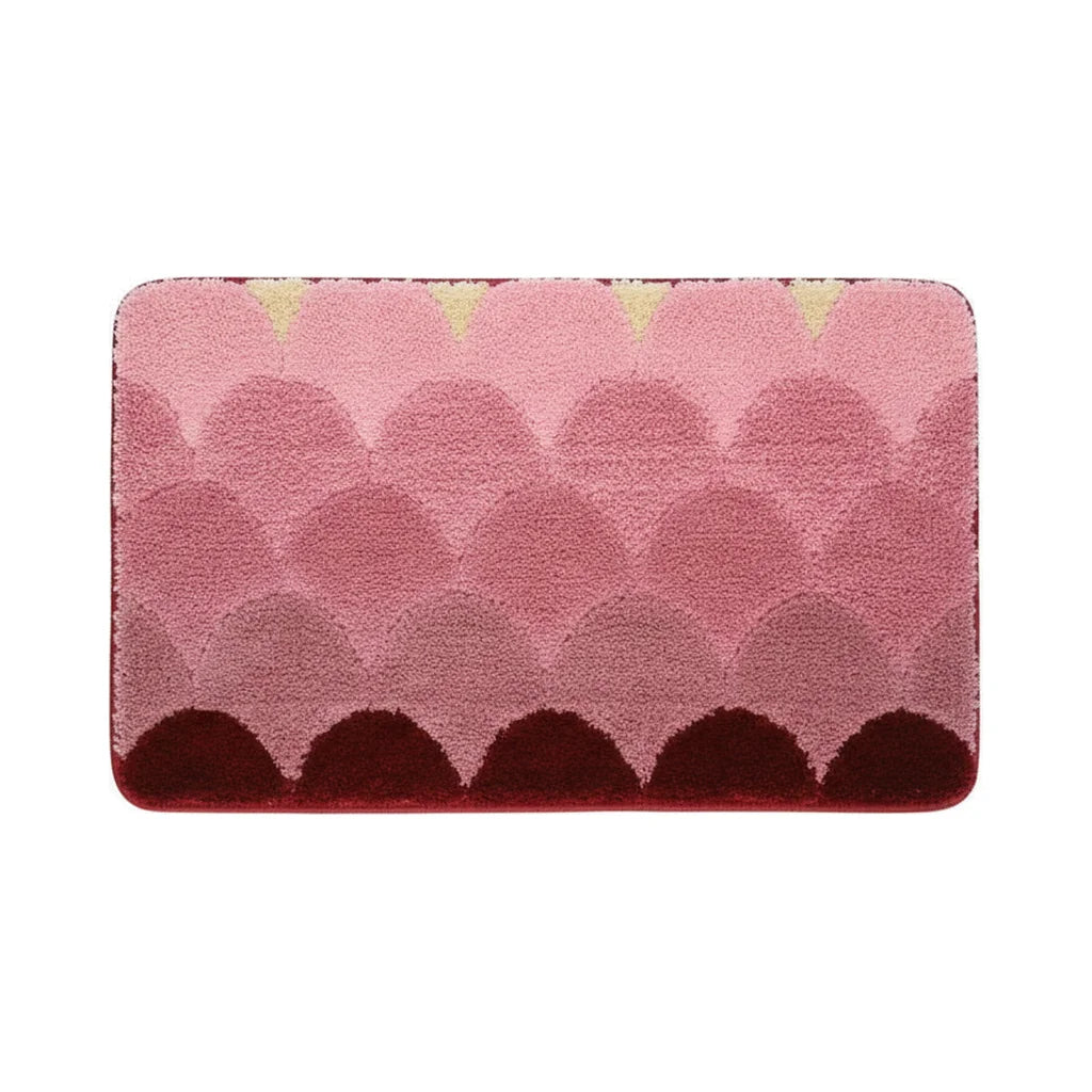 Tapis De Bain Design Rose Écailles Rosées