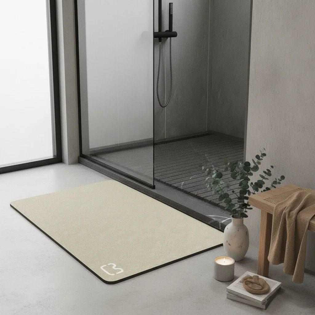 Tapis De Bain Diatomite 80-90cm Sable Doux