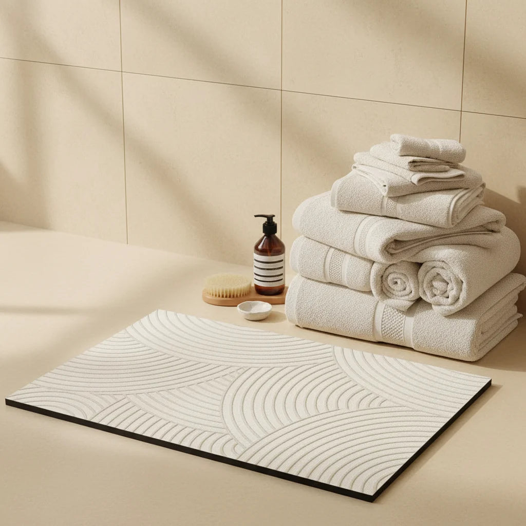 Tapis de Bain Diatomite Grande Taille Motif Fluide