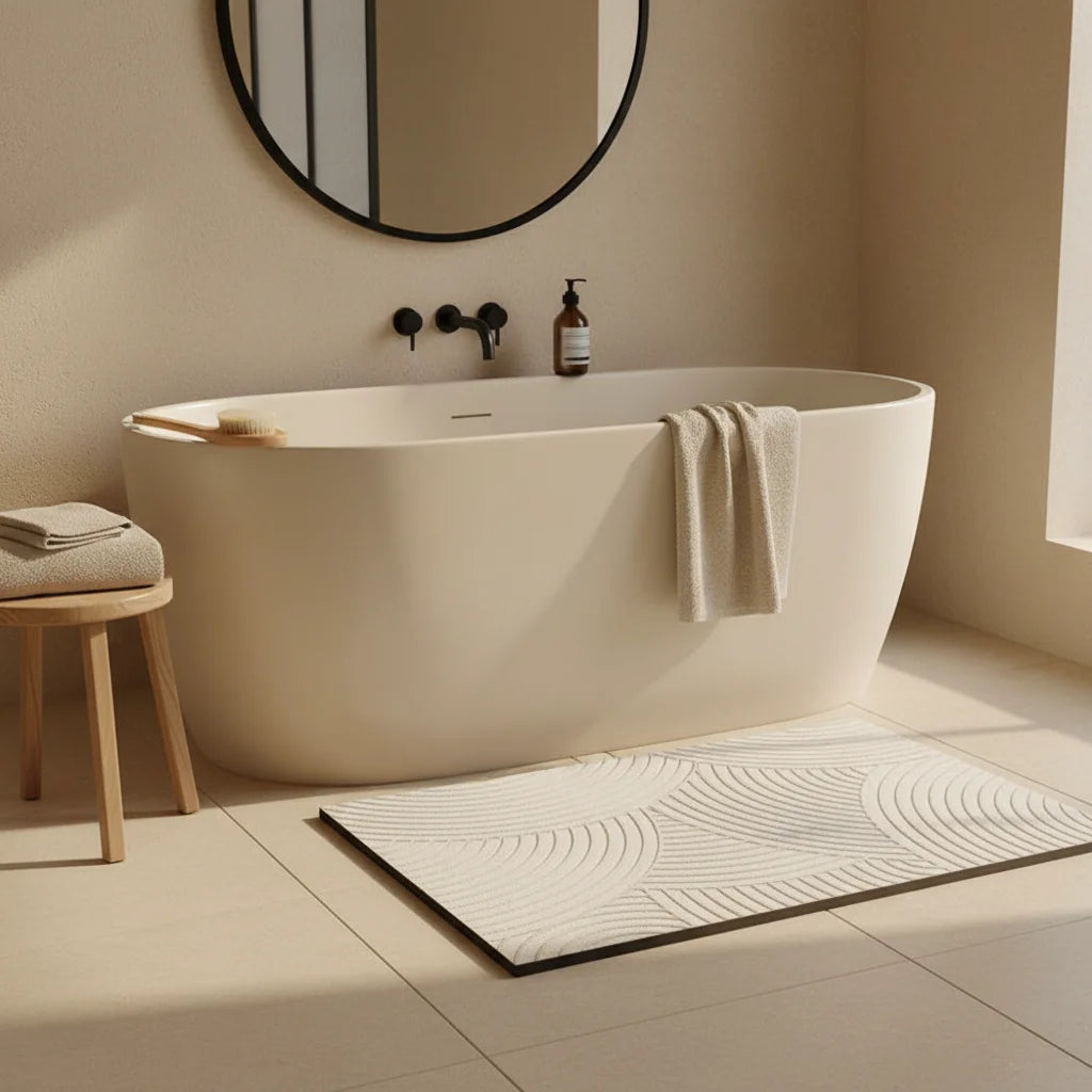 Tapis de Bain Diatomite Grande Taille Motif Fluide