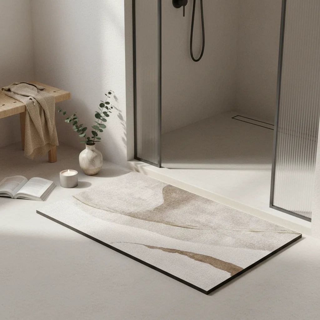 Tapis de Bain Diatomite Grande Taille Abstrait Minéral