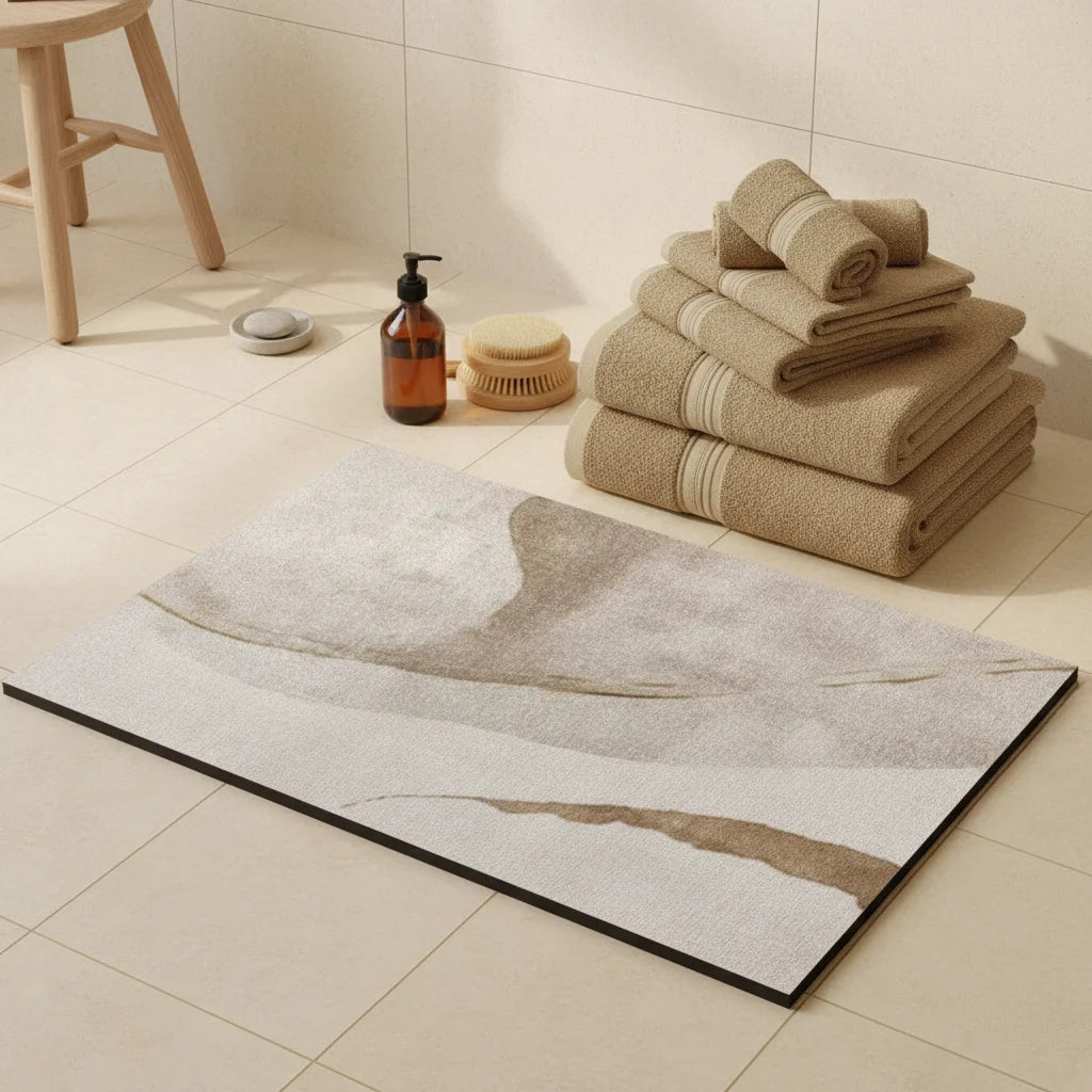Tapis de Bain Diatomite Grande Taille Abstrait Minéral