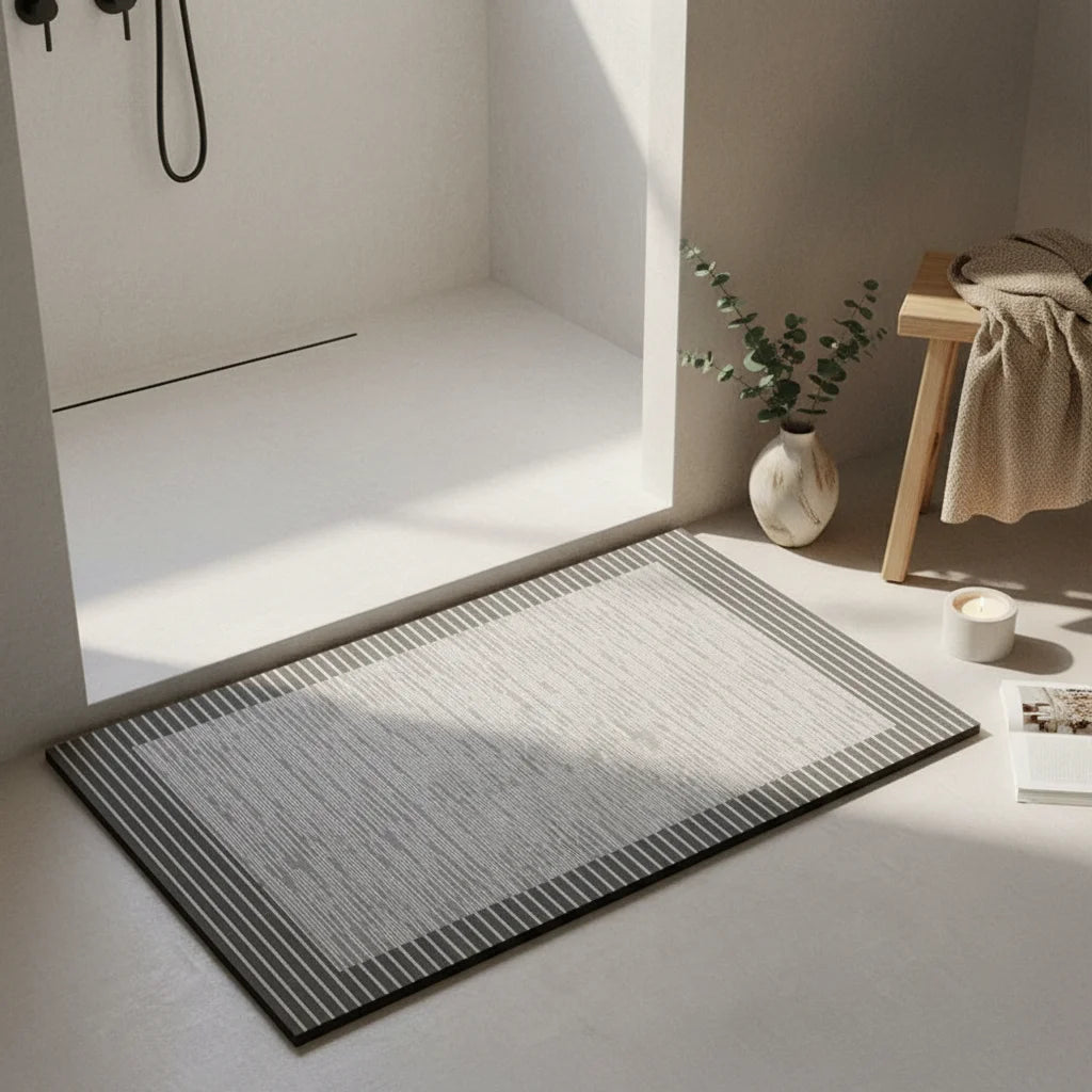 Tapis de Bain Diatomite Grande Taille Rayures Verticales
