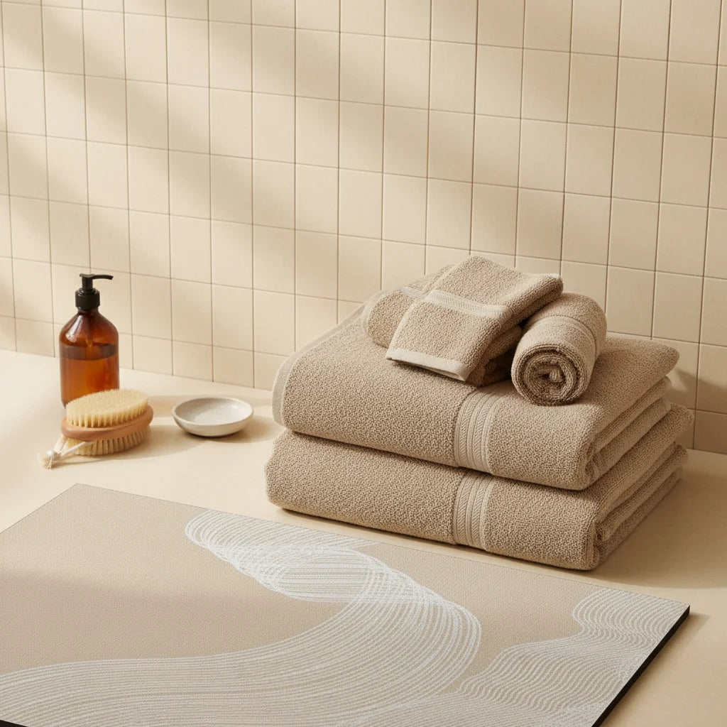 Tapis de Bain Diatomite Grande Taille Composition Moderne