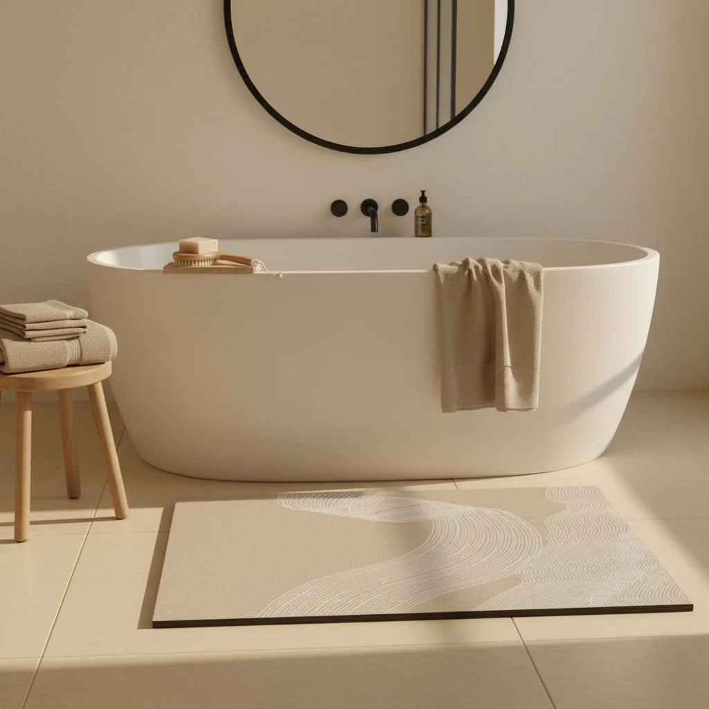 Tapis de Bain Diatomite Grande Taille Composition Moderne