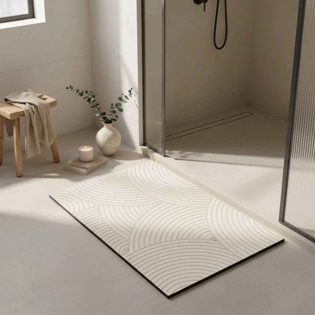 Tapis de Bain Diatomite Grande Taille Motif Fluide