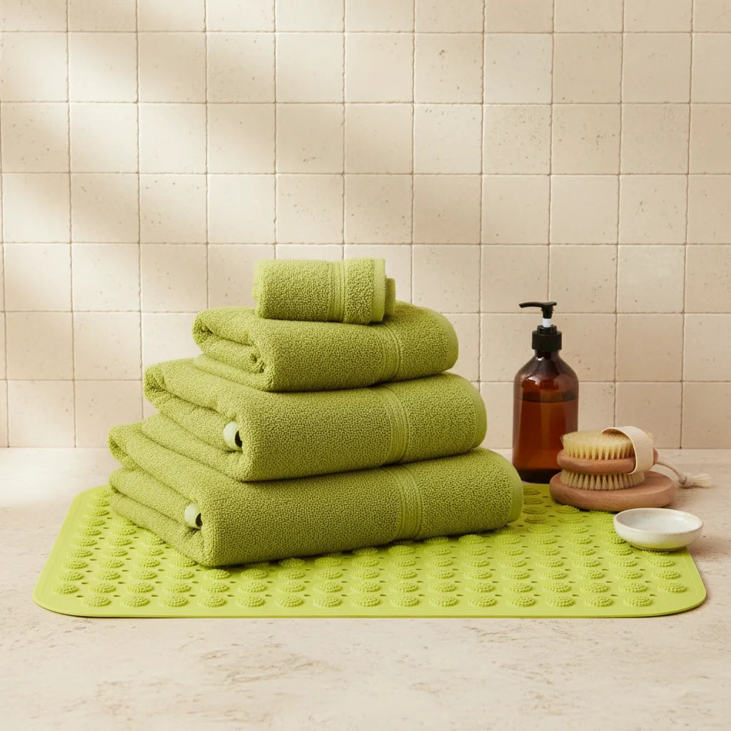 Tapis de Bain Douche Vert Citron