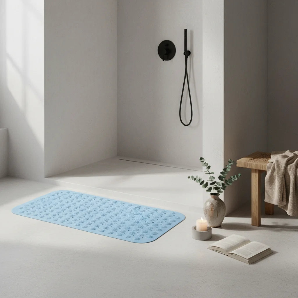 Tapis de Bain Douche Bleu Pastel