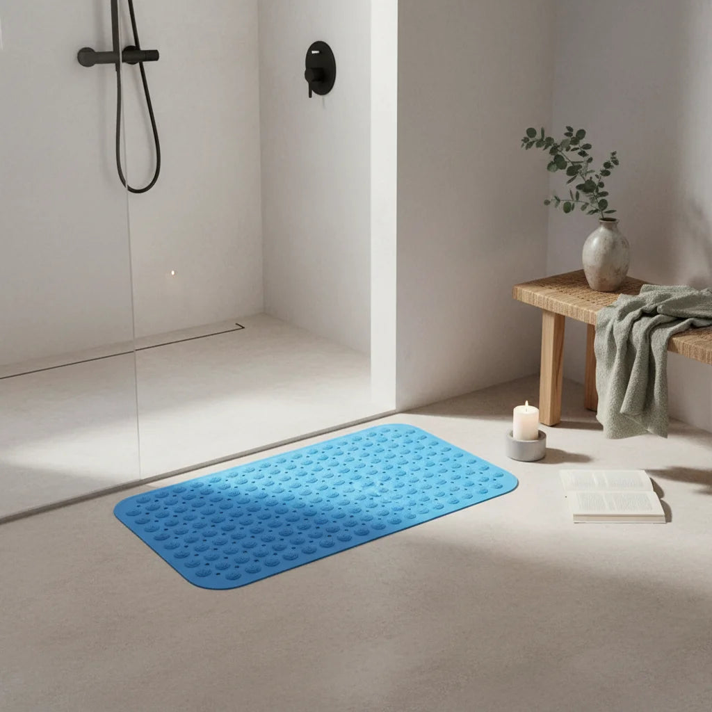 Tapis de Bain Douche Bleu Glacier