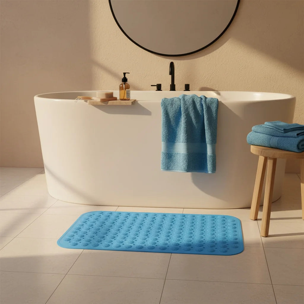 Tapis de Bain Douche Bleu Glacier