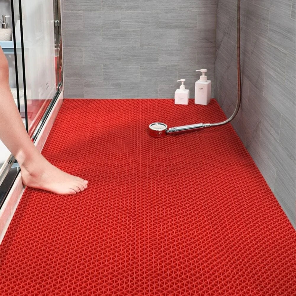 Tapis de Bain Douche Italienne Rouge Éclatant