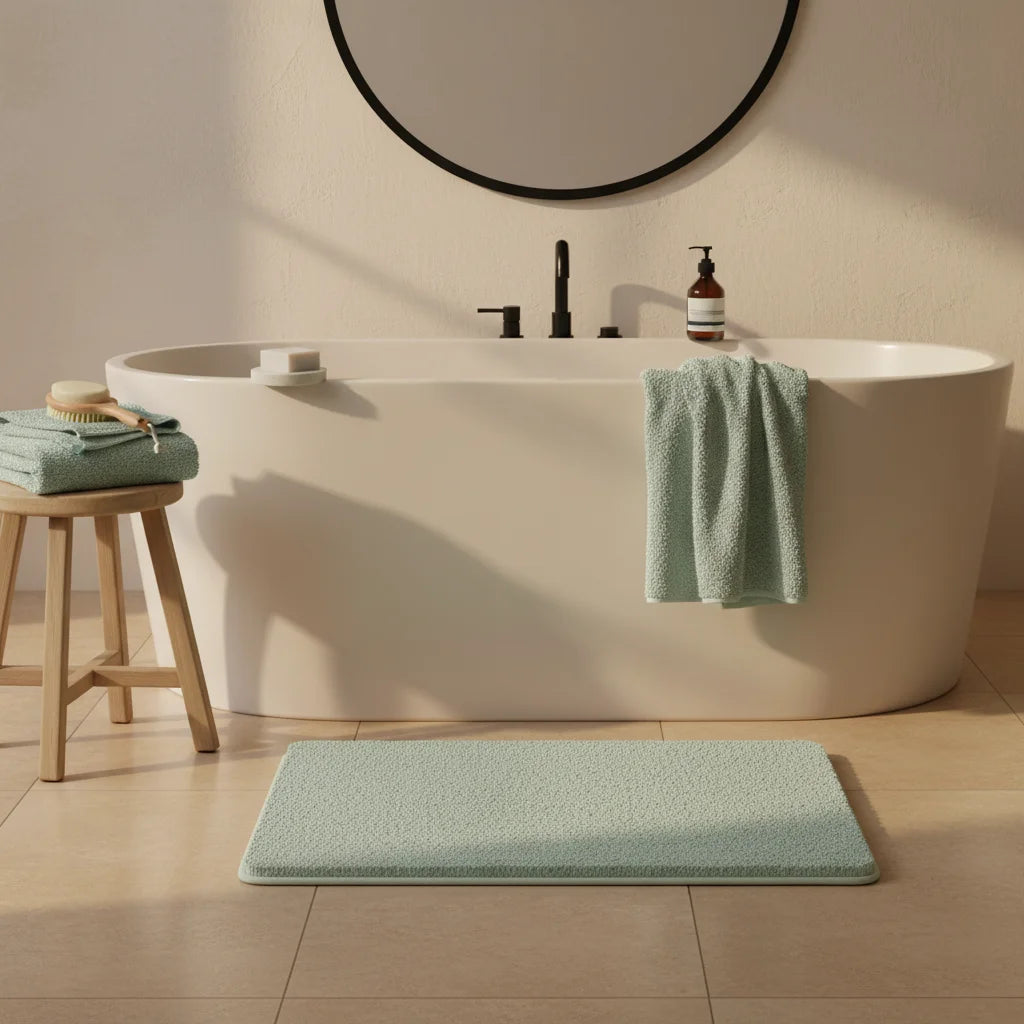 Tapis De Bain Doux Vert Menthe