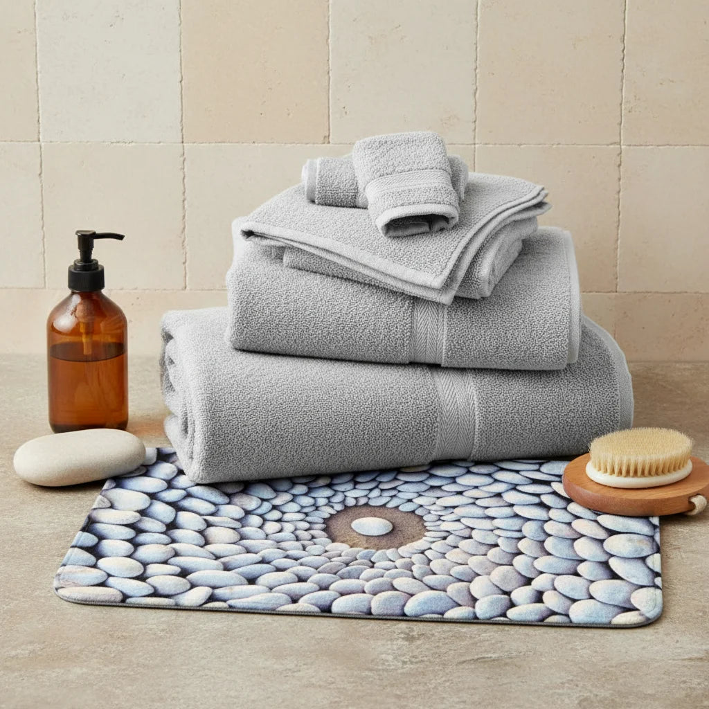 Tapis De Bain Effet Galet 60x90cm