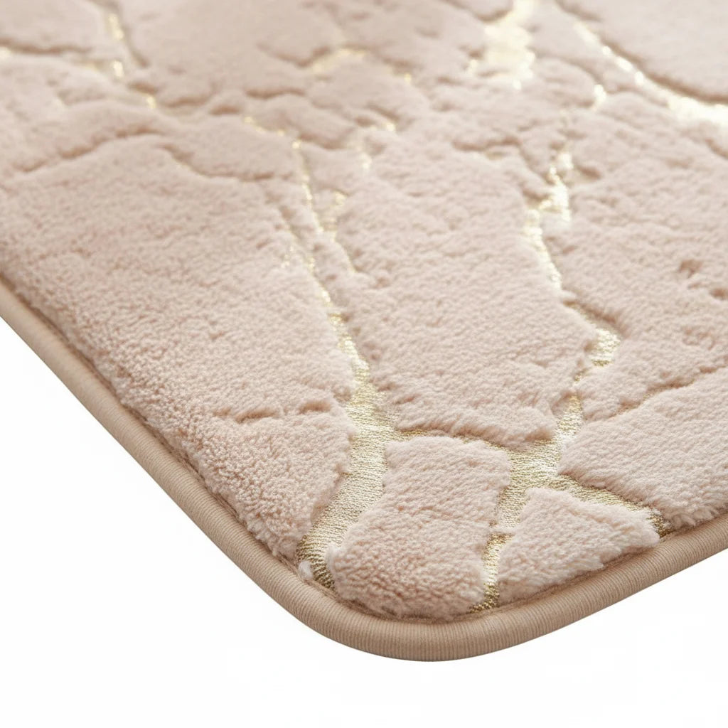 Tapis de Bain Effet Marbre Marbre Beige