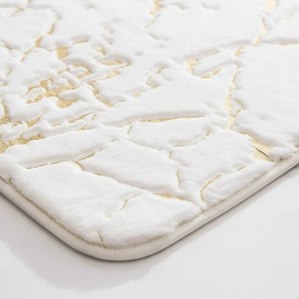Tapis de Bain Effet Marbre Marbre Blanc