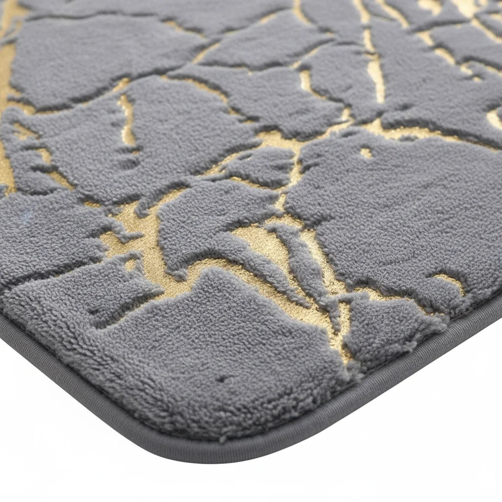 Tapis de Bain Effet Marbre Marbre Gris