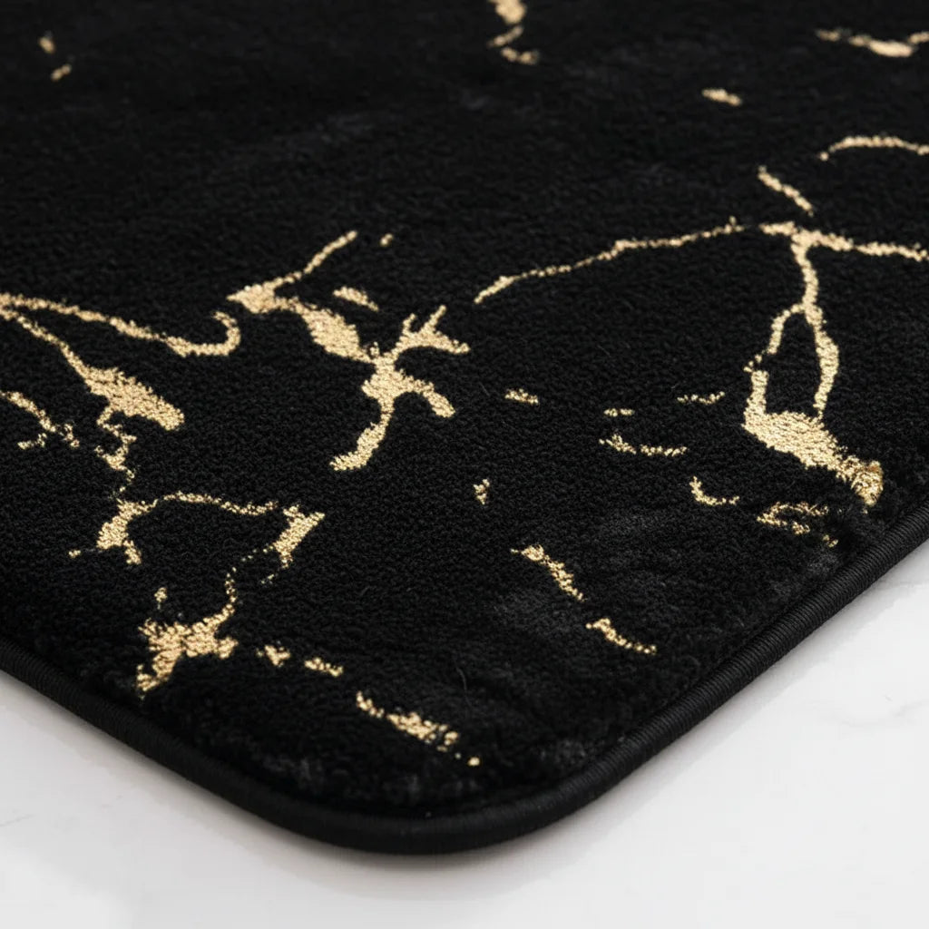 Tapis de Bain Effet Marbre Marbre Noir