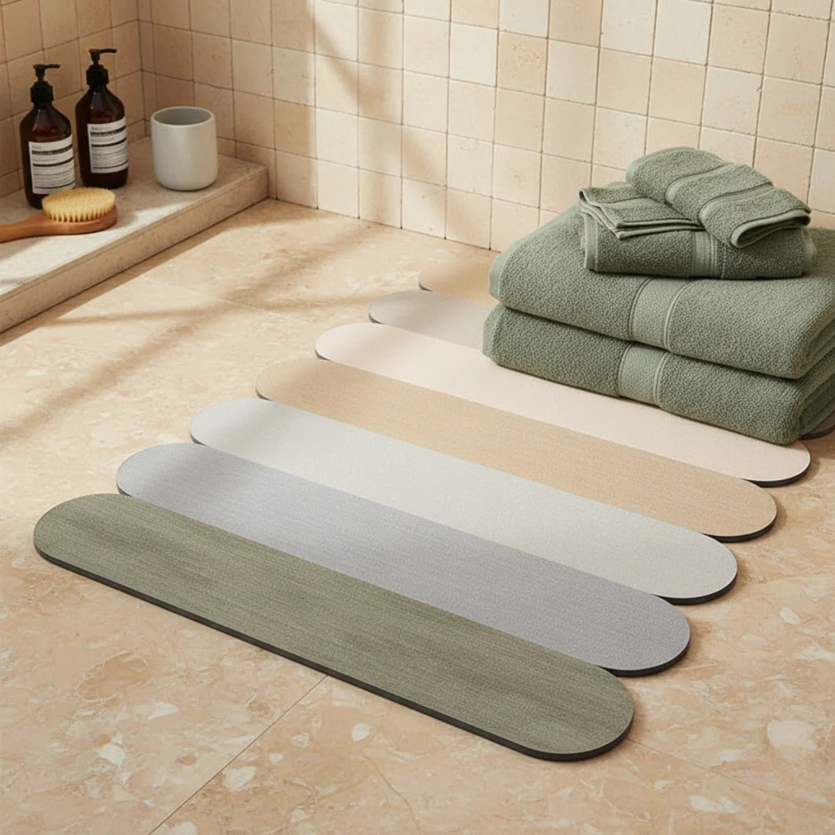 Tapis de Bain en Diatomite Minérale Souple 60x90cm