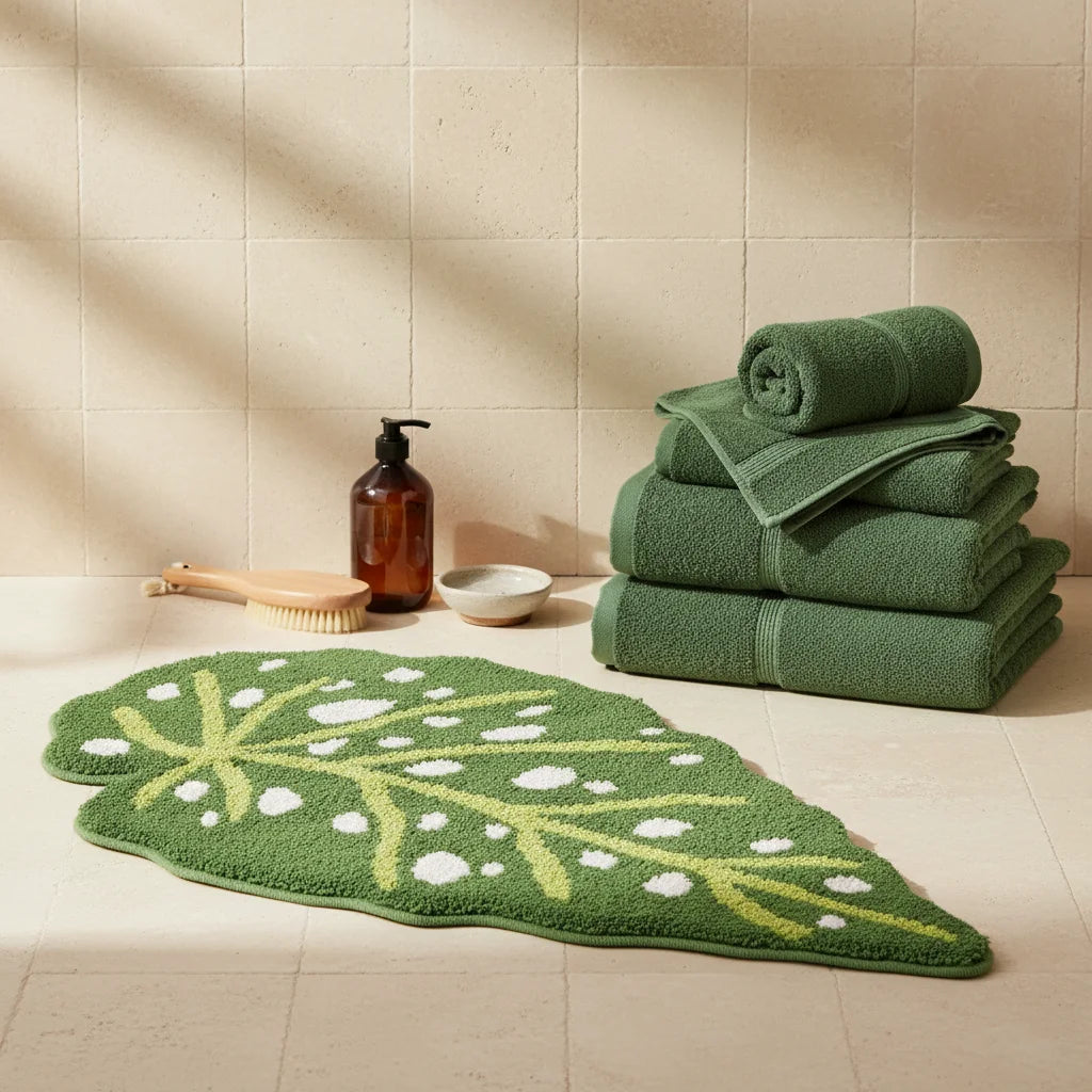 Tapis de Bain en forme de Feuille