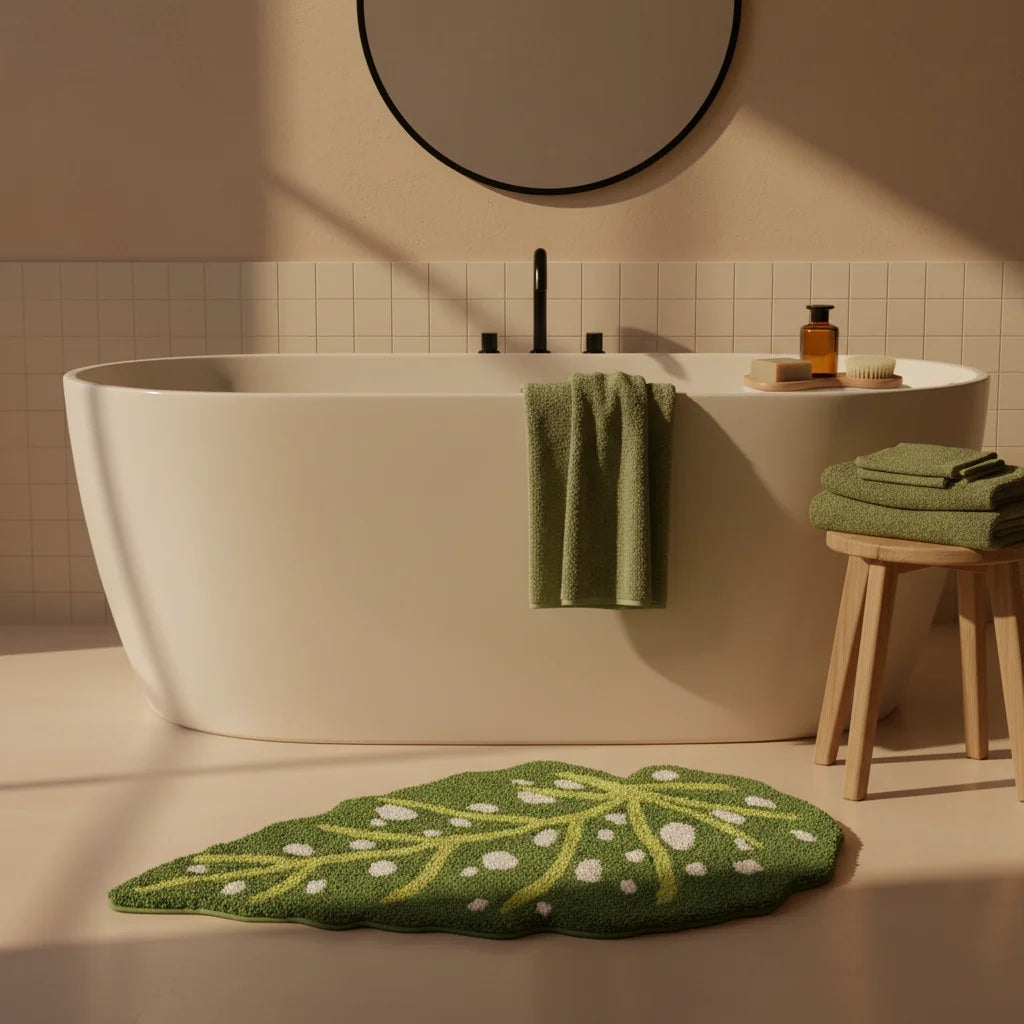Tapis de Bain en forme de Feuille
