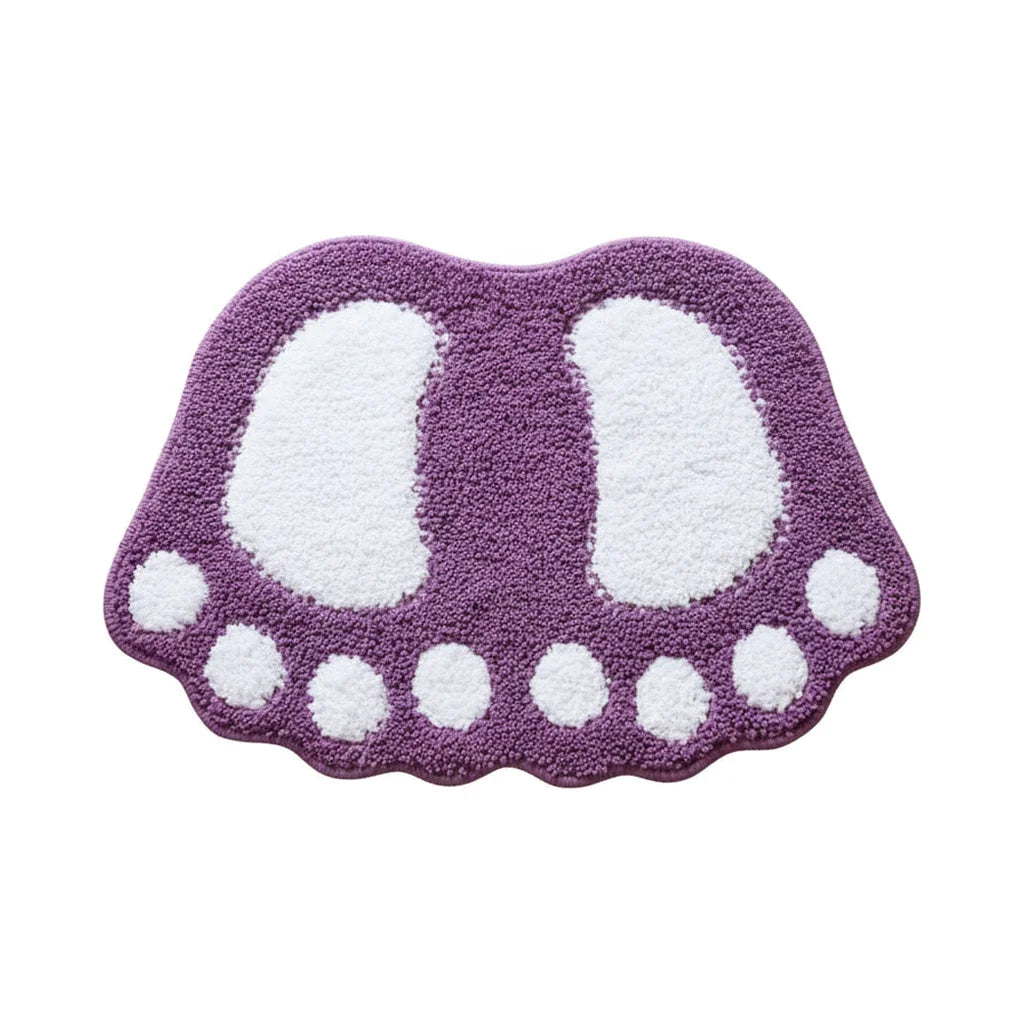 Tapis De Bain En Forme De Pied Mauve Doux