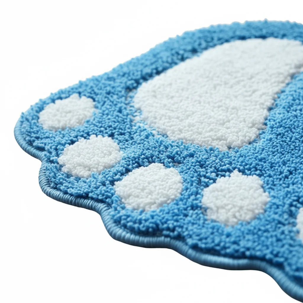 Tapis De Bain En Forme De Pied Bleu Lagon