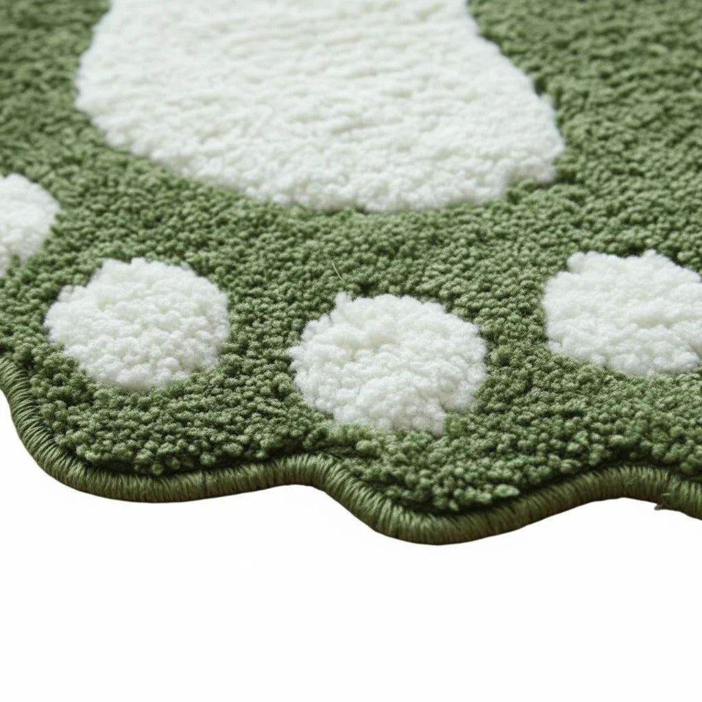 Tapis De Bain En Forme De Pied Vert Olive