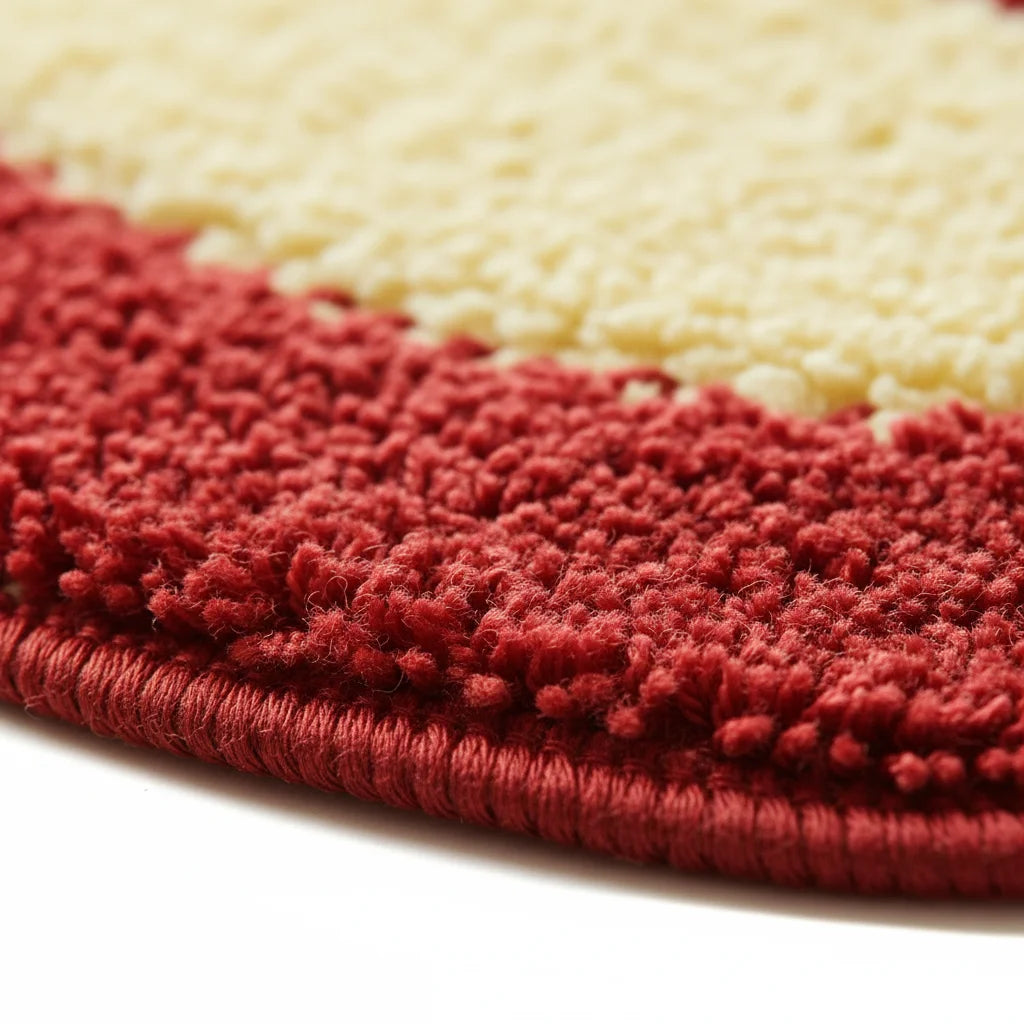 Tapis De Bain En Forme De Pied Rouge Brique