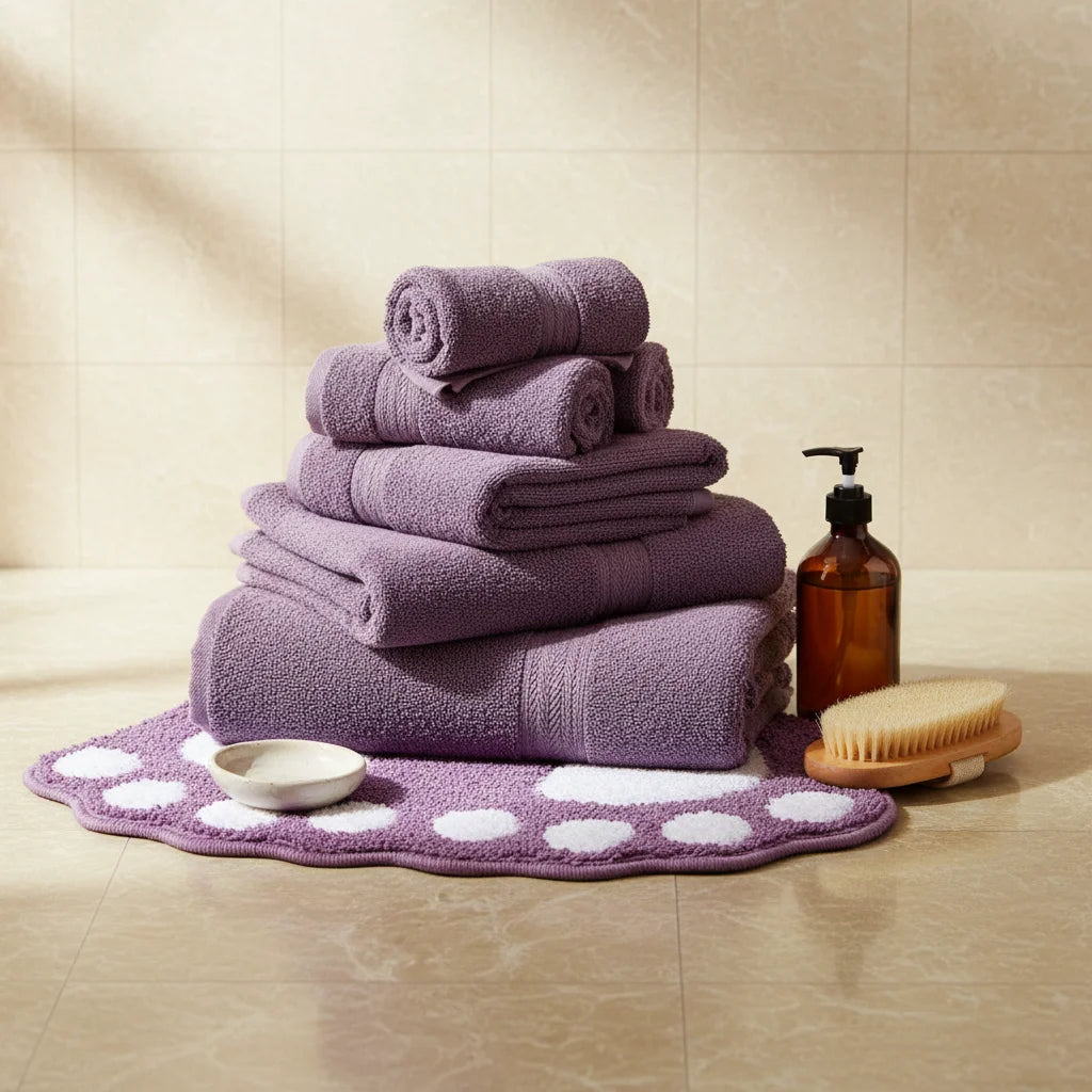 Tapis De Bain En Forme De Pied Mauve Doux