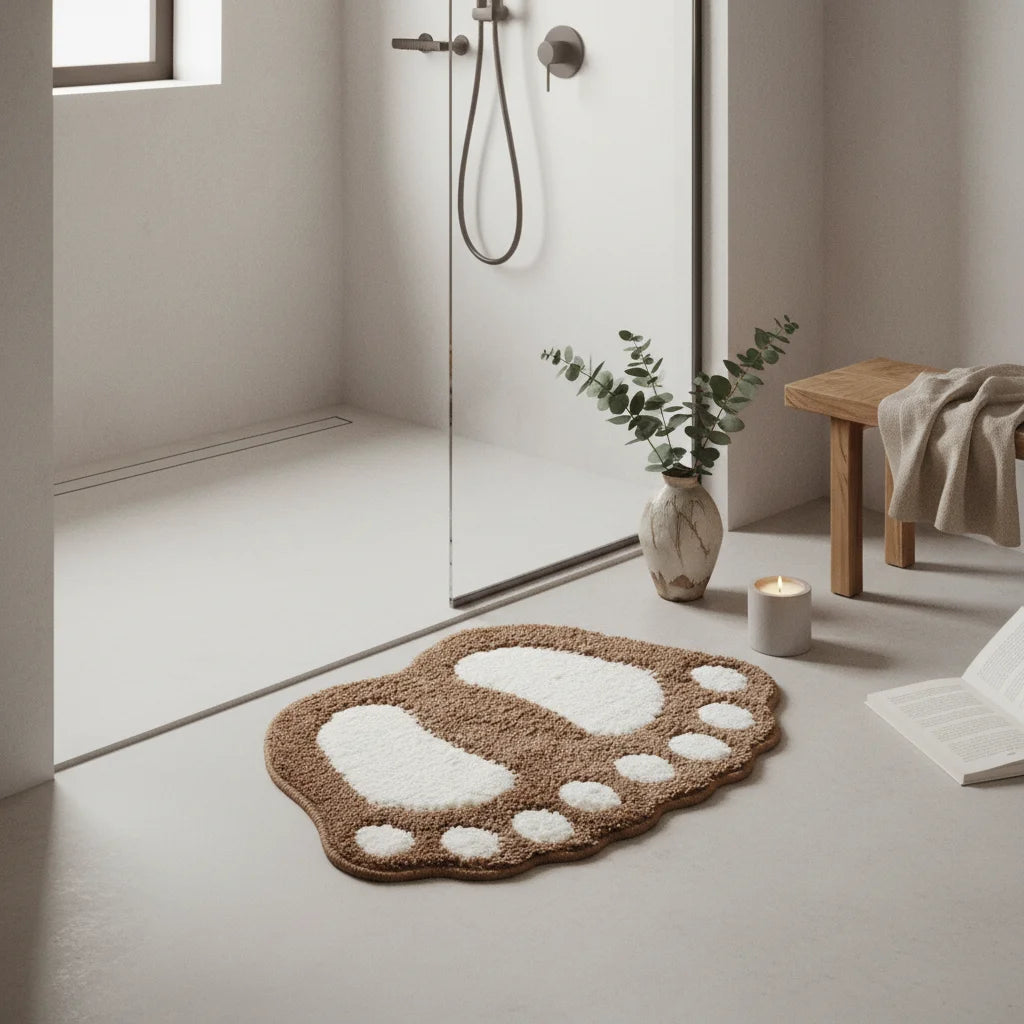 Tapis De Bain En Forme De Pied Marron Chocolat