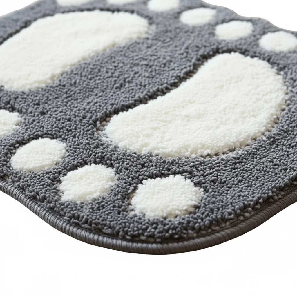 Tapis De Bain En Forme De Pied Gris Anthracite