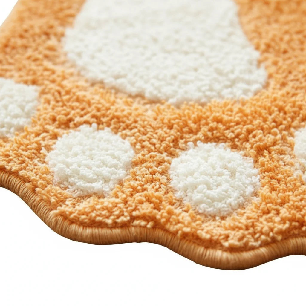 Tapis De Bain En Forme De Pied Corail Clair