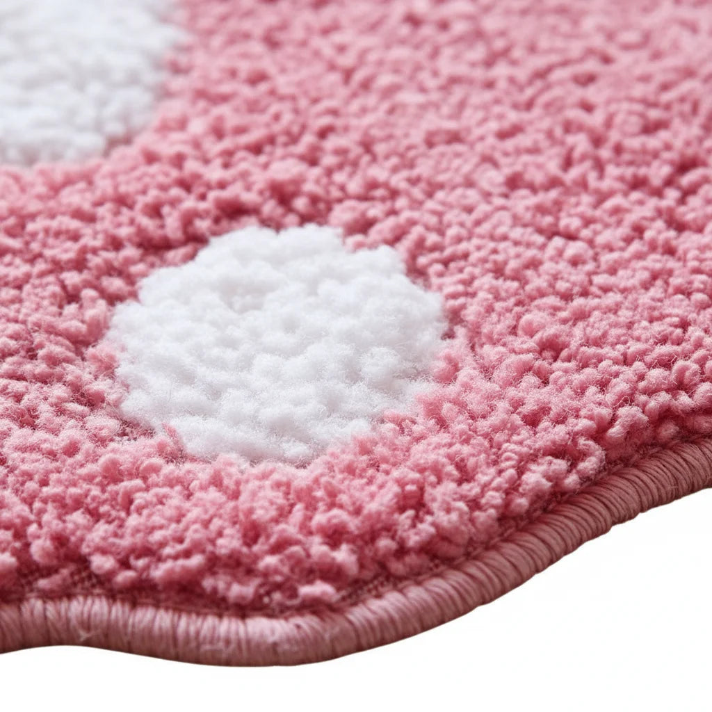 Tapis De Bain En Forme De Pied Rose Poudré