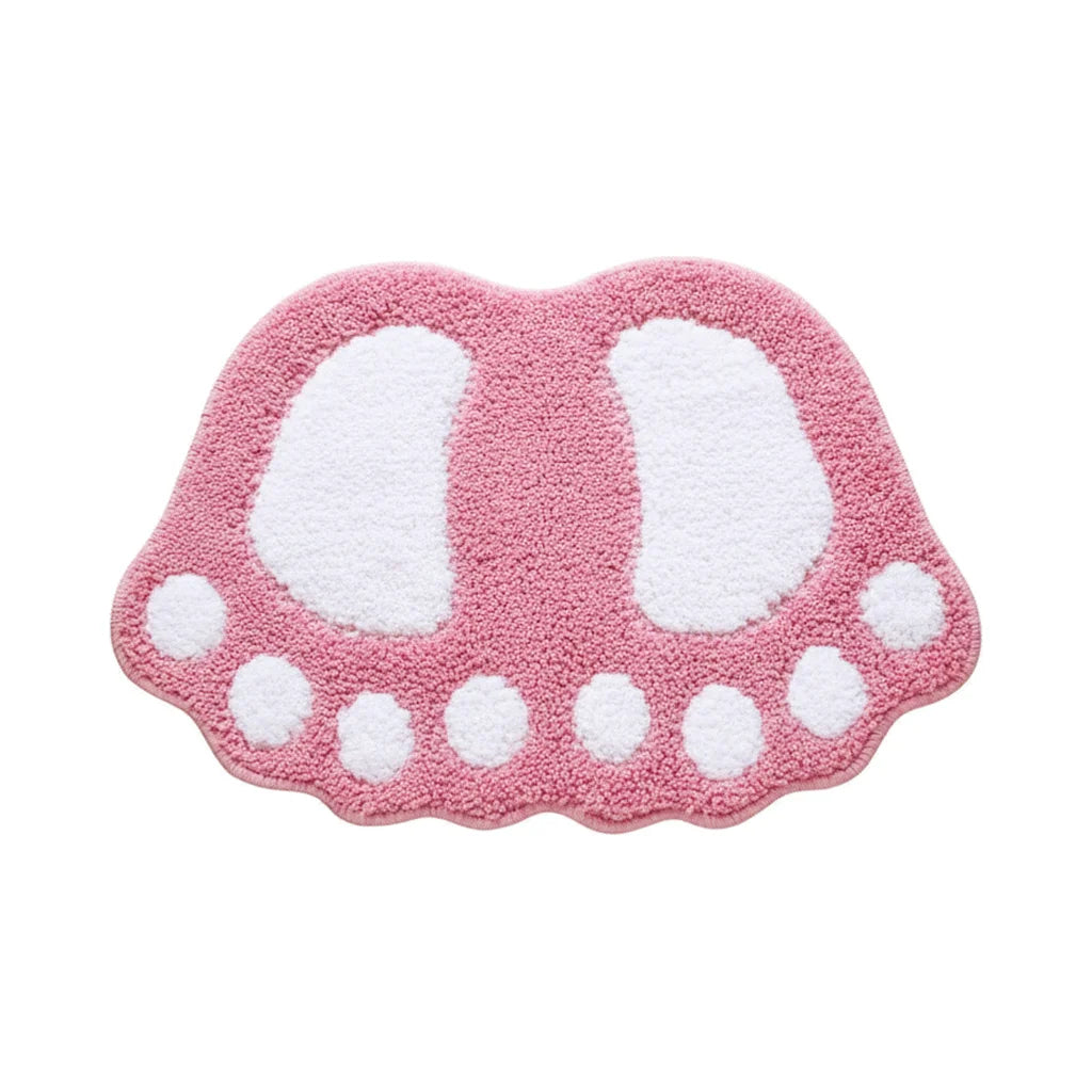 Tapis De Bain En Forme De Pied Rose Poudré