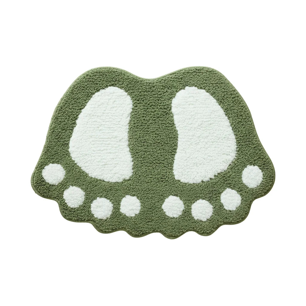 Tapis De Bain En Forme De Pied Vert Olive