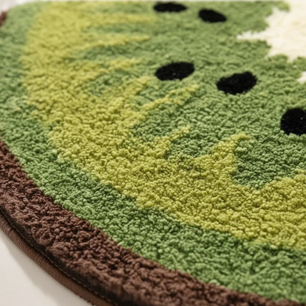 Tapis de Bain en forme Demi Lune Tranche Kiwi